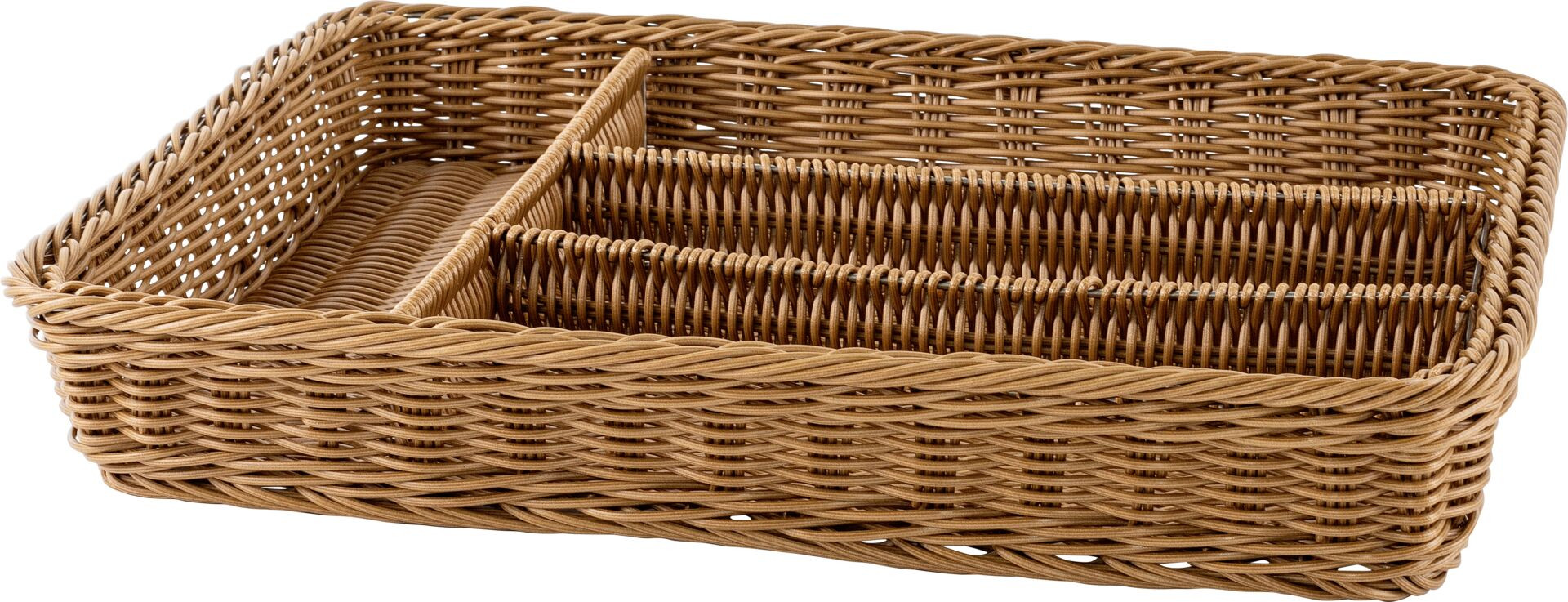 Korb Besteck 4 Fächer 40x30x6,5cm braun